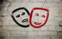 25923449 Comedy And Tragedy Theatrical Masks Concept