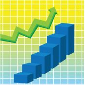 photo-24758778-vector-image-of-green-arrow-and-blue-bar-graph.