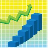 photo-24758778-vector-image-of-green-arrow-and-blue-bar-graph.